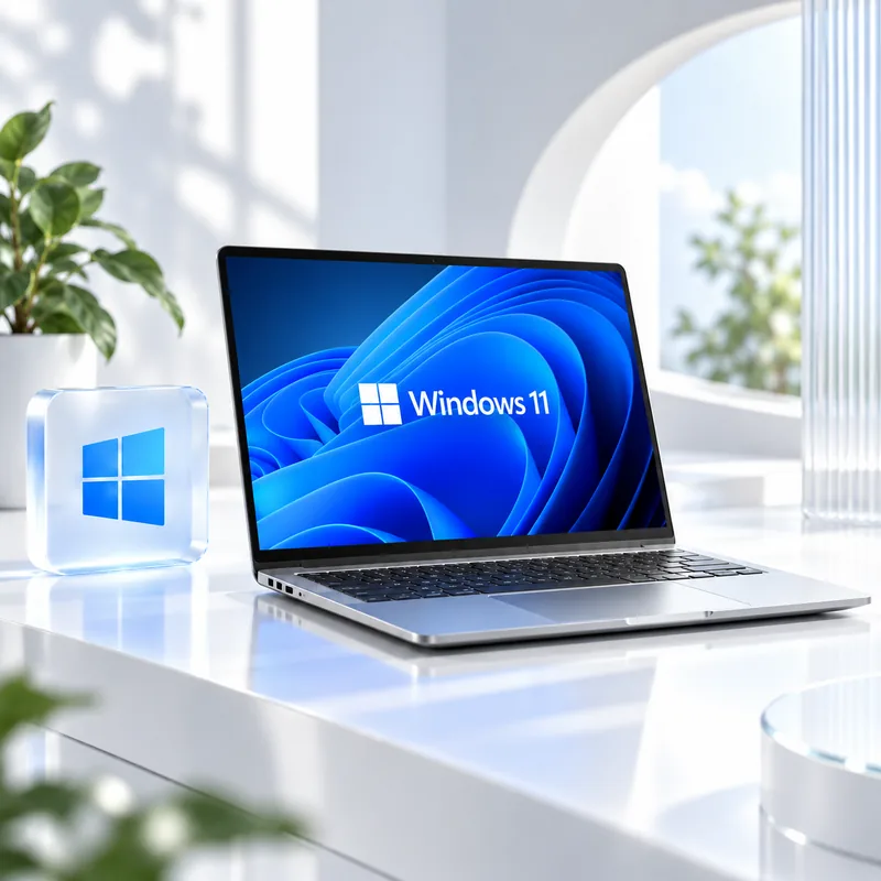 Ноутбук с установленной Windows 11 на рабочем столе: установка Windows в Алматы
